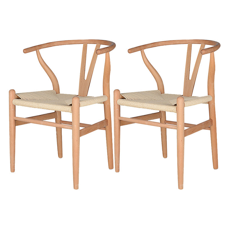 Contemporary Style Ash Wood Chair Dining Room Fork Bone Back Chairs Set Beige 2 Piece Set Clearhalo ' kitchen&dining_furn' 'Dining Chairs' 'Dining Tables & Seating' 'dining_chair' 'furn' 'furn_dining_chair' 'Furniture' 'furniture_dining_chair' 'Kitchen & Dining Furniture' 'kitchen' 4210571