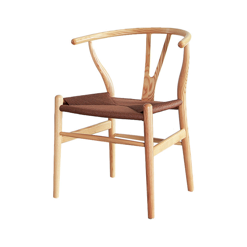 Contemporary Style Ash Wood Chair Dining Room Fork Bone Back Chairs Set Coffee 1 Piece Clearhalo ' kitchen&dining_furn' 'Dining Chairs' 'Dining Tables & Seating' 'dining_chair' 'furn' 'furn_dining_chair' 'Furniture' 'furniture_dining_chair' 'Kitchen & Dining Furniture' 'kitchen' 4210580