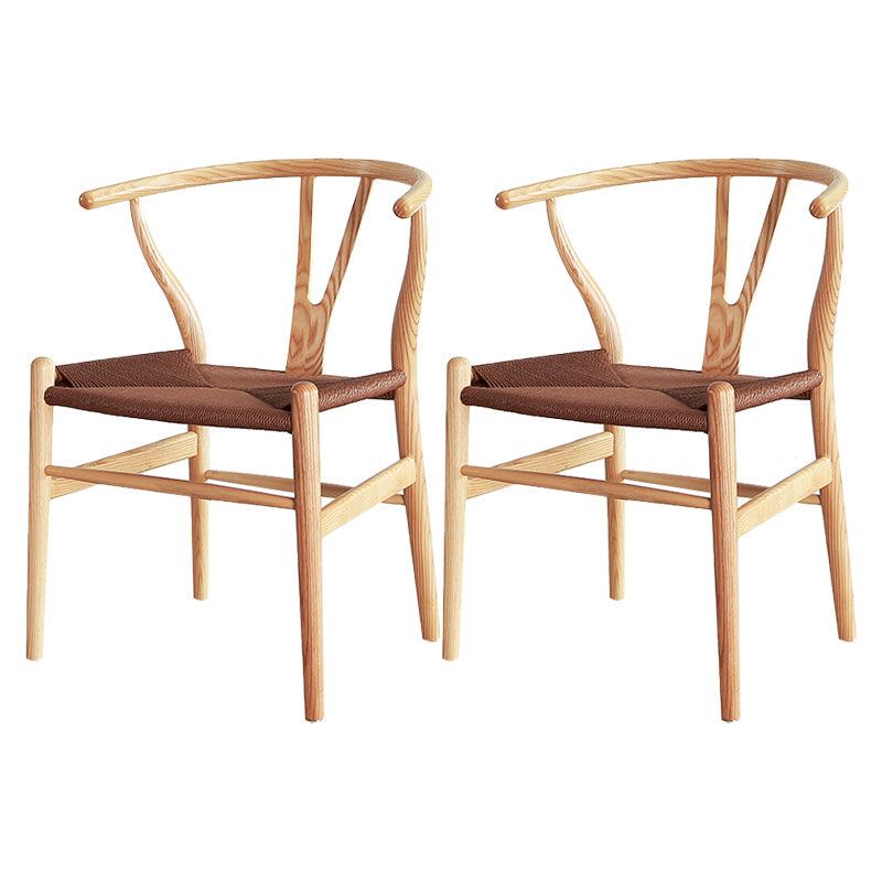 Contemporary Style Ash Wood Chair Dining Room Fork Bone Back Chairs Set Coffee 2 Piece Set Clearhalo ' kitchen&dining_furn' 'Dining Chairs' 'Dining Tables & Seating' 'dining_chair' 'furn' 'furn_dining_chair' 'Furniture' 'furniture_dining_chair' 'Kitchen & Dining Furniture' 'kitchen' 4210583