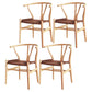 Contemporary Style Ash Wood Chair Dining Room Fork Bone Back Chairs Set Coffee 4 Piece Set Clearhalo ' kitchen&dining_furn' 'Dining Chairs' 'Dining Tables & Seating' 'dining_chair' 'furn' 'furn_dining_chair' 'Furniture' 'furniture_dining_chair' 'Kitchen & Dining Furniture' 'kitchen' 4210585