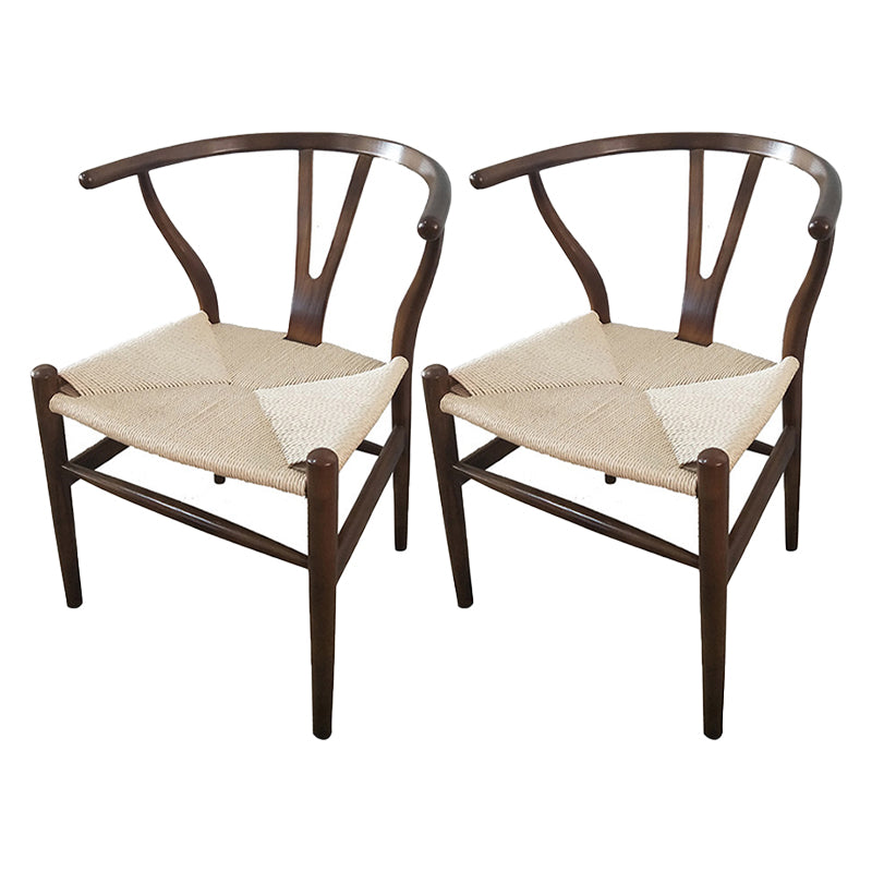 Contemporary Style Ash Wood Chair Dining Room Fork Bone Back Chairs Set Off-White 2 Piece Set Clearhalo ' kitchen&dining_furn' 'Dining Chairs' 'Dining Tables & Seating' 'dining_chair' 'furn' 'furn_dining_chair' 'Furniture' 'furniture_dining_chair' 'Kitchen & Dining Furniture' 'kitchen' 4210588