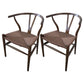 Contemporary Style Ash Wood Chair Dining Room Fork Bone Back Chairs Set Light Coffee 2 Piece Set Clearhalo ' kitchen&dining_furn' 'Dining Chairs' 'Dining Tables & Seating' 'dining_chair' 'furn' 'furn_dining_chair' 'Furniture' 'furniture_dining_chair' 'Kitchen & Dining Furniture' 'kitchen' 4210591