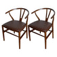 Contemporary Style Ash Wood Chair Dining Room Fork Bone Back Chairs Set Brown 2 Piece Set Clearhalo ' kitchen&dining_furn' 'Dining Chairs' 'Dining Tables & Seating' 'dining_chair' 'furn' 'furn_dining_chair' 'Furniture' 'furniture_dining_chair' 'Kitchen & Dining Furniture' 'kitchen' 4210594