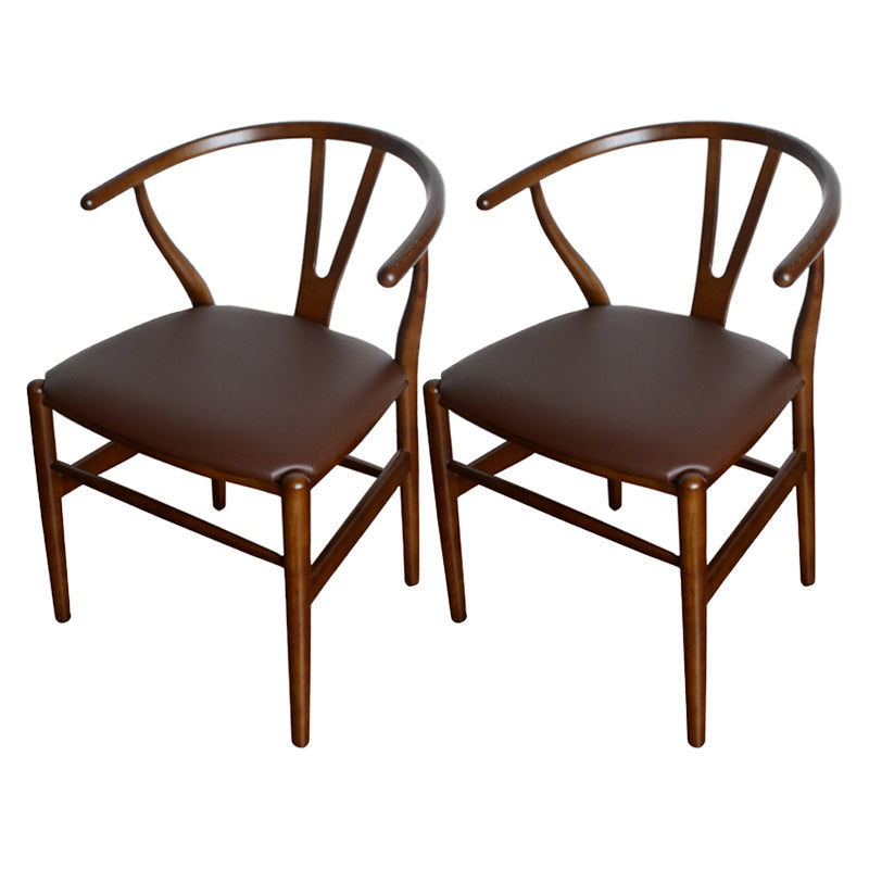Contemporary Style Ash Wood Chair Dining Room Fork Bone Back Chairs Set Brown 2 Piece Set Clearhalo ' kitchen&dining_furn' 'Dining Chairs' 'Dining Tables & Seating' 'dining_chair' 'furn' 'furn_dining_chair' 'Furniture' 'furniture_dining_chair' 'Kitchen & Dining Furniture' 'kitchen' 4210594