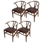 Contemporary Style Ash Wood Chair Dining Room Fork Bone Back Chairs Set Brown 4 Piece Set Clearhalo ' kitchen&dining_furn' 'Dining Chairs' 'Dining Tables & Seating' 'dining_chair' 'furn' 'furn_dining_chair' 'Furniture' 'furniture_dining_chair' 'Kitchen & Dining Furniture' 'kitchen' 4210595