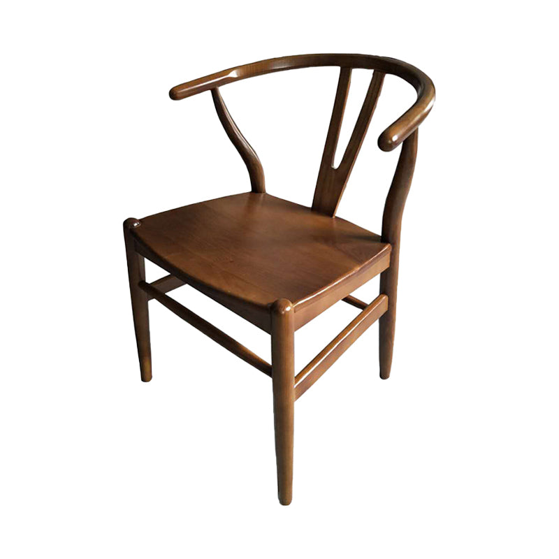 Contemporary Style Ash Wood Chair Dining Room Fork Bone Back Chairs Set Walnut 1 Piece Clearhalo ' kitchen&dining_furn' 'Dining Chairs' 'Dining Tables & Seating' 'dining_chair' 'furn' 'furn_dining_chair' 'Furniture' 'furniture_dining_chair' 'Kitchen & Dining Furniture' 'kitchen' 4210596