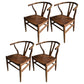 Contemporary Style Ash Wood Chair Dining Room Fork Bone Back Chairs Set Walnut 4 Piece Set Clearhalo ' kitchen&dining_furn' 'Dining Chairs' 'Dining Tables & Seating' 'dining_chair' 'furn' 'furn_dining_chair' 'Furniture' 'furniture_dining_chair' 'Kitchen & Dining Furniture' 'kitchen' 4210598