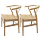 Contemporary Style Ash Wood Chair Dining Room Fork Bone Back Chairs Set Wood 2 Piece Set Clearhalo ' kitchen&dining_furn' 'Dining Chairs' 'Dining Tables & Seating' 'dining_chair' 'furn' 'furn_dining_chair' 'Furniture' 'furniture_dining_chair' 'Kitchen & Dining Furniture' 'kitchen' 4210600