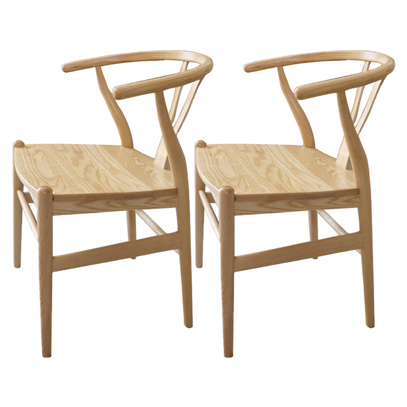 Contemporary Style Ash Wood Chair Dining Room Fork Bone Back Chairs Set Wood 2 Piece Set Clearhalo ' kitchen&dining_furn' 'Dining Chairs' 'Dining Tables & Seating' 'dining_chair' 'furn' 'furn_dining_chair' 'Furniture' 'furniture_dining_chair' 'Kitchen & Dining Furniture' 'kitchen' 4210600