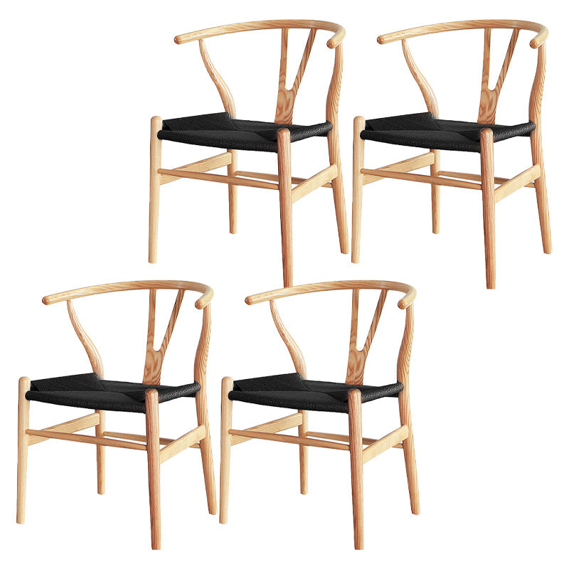 Contemporary Style Ash Wood Chair Dining Room Fork Bone Back Chairs Set Gray Black 4 Piece Set Clearhalo ' kitchen&dining_furn' 'Dining Chairs' 'Dining Tables & Seating' 'dining_chair' 'furn' 'furn_dining_chair' 'Furniture' 'furniture_dining_chair' 'Kitchen & Dining Furniture' 'kitchen' 4210604