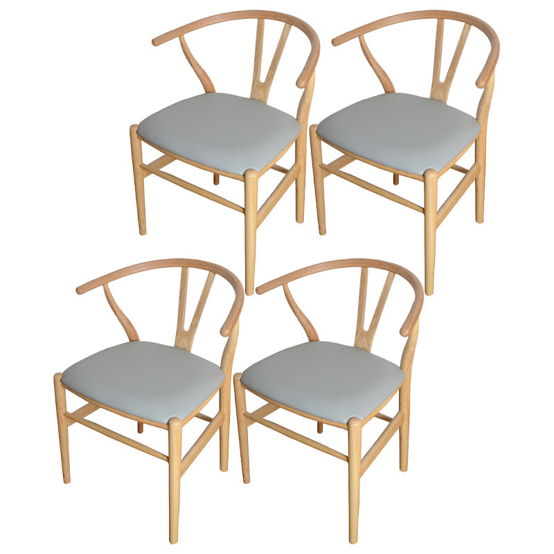 Contemporary Style Ash Wood Chair Dining Room Fork Bone Back Chairs Set Grey 4 Piece Set Clearhalo ' kitchen&dining_furn' 'Dining Chairs' 'Dining Tables & Seating' 'dining_chair' 'furn' 'furn_dining_chair' 'Furniture' 'furniture_dining_chair' 'Kitchen & Dining Furniture' 'kitchen' 4210607