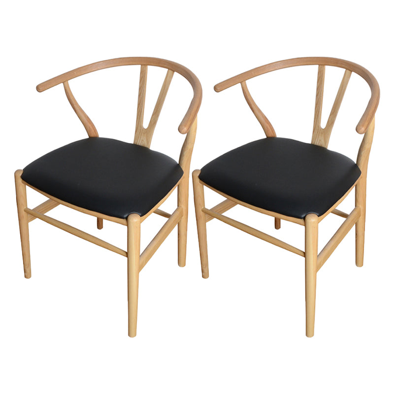 Contemporary Style Ash Wood Chair Dining Room Fork Bone Back Chairs Set Black 2 Piece Set Clearhalo ' kitchen&dining_furn' 'Dining Chairs' 'Dining Tables & Seating' 'dining_chair' 'furn' 'furn_dining_chair' 'Furniture' 'furniture_dining_chair' 'Kitchen & Dining Furniture' 'kitchen' 4210609
