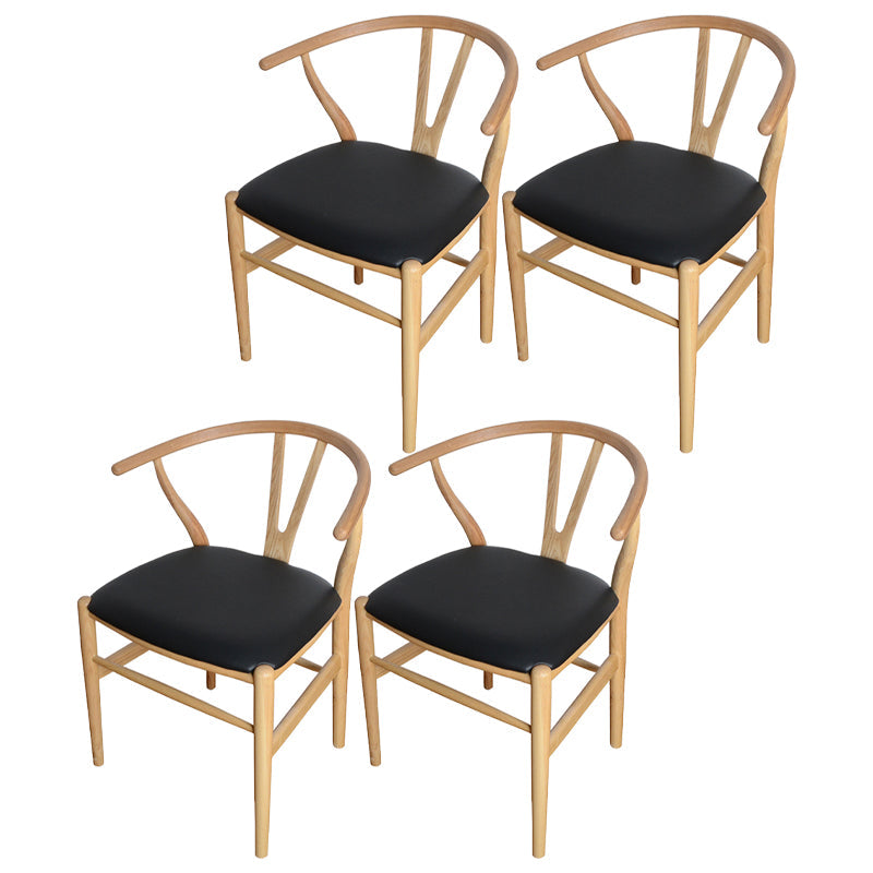 Contemporary Style Ash Wood Chair Dining Room Fork Bone Back Chairs Set Black 4 Piece Set Clearhalo ' kitchen&dining_furn' 'Dining Chairs' 'Dining Tables & Seating' 'dining_chair' 'furn' 'furn_dining_chair' 'Furniture' 'furniture_dining_chair' 'Kitchen & Dining Furniture' 'kitchen' 4210610