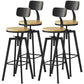 Industrial Adjustable Height Black Counter Stools Iron Wood Bar Stools with Round Seat 4 Piece Set Clearhalo 'Bar Furniture' 'Bar Stools' 'bar_stools' 'furn' 'furn_bar_stools' 'furniture_bar_stools' 'Kitchen & Dining Furniture' 'kitchen&dining_furn' 'kitchen' 'kitchen_furn' Furniture' 4211074
