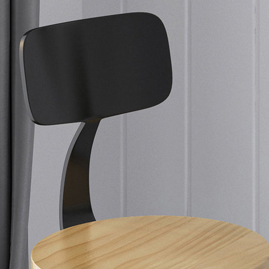 Industrial Adjustable Height Black Counter Stools Iron Wood Bar Stools with Round Seat Clearhalo 'Bar Furniture' 'Bar Stools' 'bar_stools' 'furn' 'furn_bar_stools' 'furniture_bar_stools' 'Kitchen & Dining Furniture' 'kitchen&dining_furn' 'kitchen' 'kitchen_furn' Furniture' 4211081