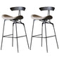 Black Iron Bar Stool Industrial Style Low Back Counter Stool with Saddle Seat Light Gray 2 Piece Set Clearhalo 'Bar Furniture' 'Bar Stools' 'bar_stools' 'furn' 'furn_bar_stools' 'furniture_bar_stools' 'Kitchen & Dining Furniture' 'kitchen&dining_furn' 'kitchen' 'kitchen_furn' Furniture' 4211095