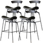 Black Iron Bar Stool Industrial Style Low Back Counter Stool with Saddle Seat Dark Gray 4 Piece Set Clearhalo 'Bar Furniture' 'Bar Stools' 'bar_stools' 'furn' 'furn_bar_stools' 'furniture_bar_stools' 'Kitchen & Dining Furniture' 'kitchen&dining_furn' 'kitchen' 'kitchen_furn' Furniture' 4211103