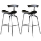 Black Iron Bar Stool Industrial Style Low Back Counter Stool with Saddle Seat Dark Gray 2 Piece Set Clearhalo 'Bar Furniture' 'Bar Stools' 'bar_stools' 'furn' 'furn_bar_stools' 'furniture_bar_stools' 'Kitchen & Dining Furniture' 'kitchen&dining_furn' 'kitchen' 'kitchen_furn' Furniture' 4211108
