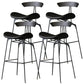 Black Iron Bar Stool Industrial Style Low Back Counter Stool with Saddle Seat Black 4 Piece Set Clearhalo 'Bar Furniture' 'Bar Stools' 'bar_stools' 'furn' 'furn_bar_stools' 'furniture_bar_stools' 'Kitchen & Dining Furniture' 'kitchen&dining_furn' 'kitchen' 'kitchen_furn' Furniture' 4211109