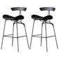 Black Iron Bar Stool Industrial Style Low Back Counter Stool with Saddle Seat Black 2 Piece Set Clearhalo 'Bar Furniture' 'Bar Stools' 'bar_stools' 'furn' 'furn_bar_stools' 'furniture_bar_stools' 'Kitchen & Dining Furniture' 'kitchen&dining_furn' 'kitchen' 'kitchen_furn' Furniture' 4211113