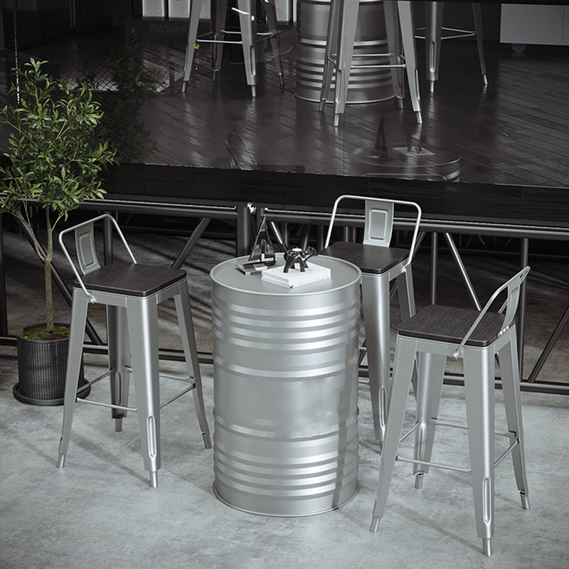 Industrial Silver Counter Stools Iron Wooden Bar Bristol Stools with Square Seat Clearhalo 'Bar Furniture' 'Bar Stools' 'bar_stools' 'furn' 'furn_bar_stools' 'furniture_bar_stools' 'Kitchen & Dining Furniture' 'kitchen&dining_furn' 'kitchen' 'kitchen_furn' Furniture' 4211120