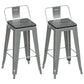 Industrial Silver Counter Stools Iron Wooden Bar Bristol Stools with Square Seat 2 Piece Set Clearhalo 'Bar Furniture' 'Bar Stools' 'bar_stools' 'furn' 'furn_bar_stools' 'furniture_bar_stools' 'Kitchen & Dining Furniture' 'kitchen&dining_furn' 'kitchen' 'kitchen_furn' Furniture' 4211121