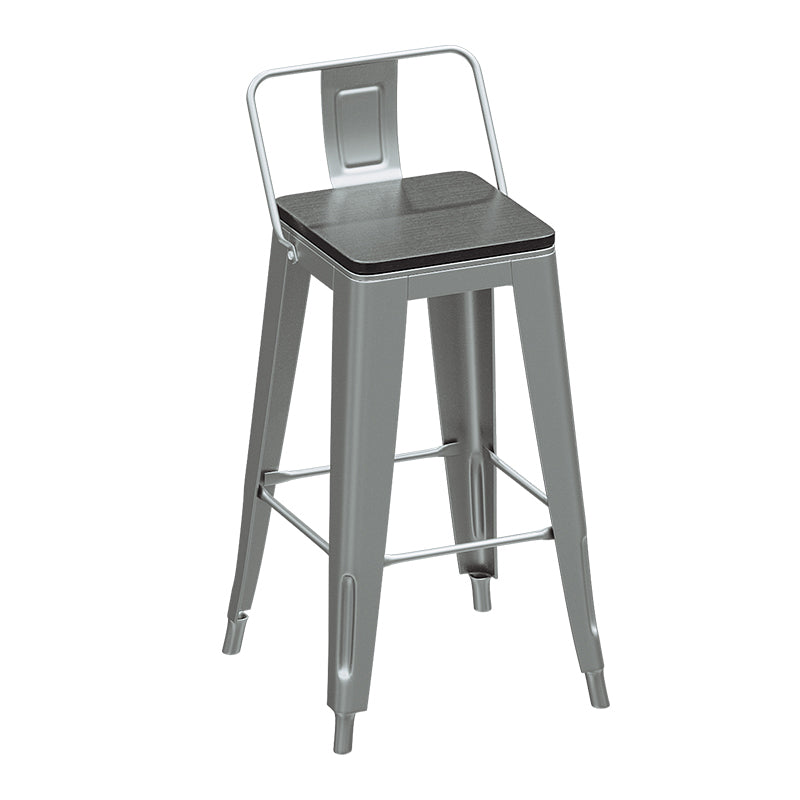 Industrial Silver Counter Stools Iron Wooden Bar Bristol Stools with Square Seat Clearhalo 'Bar Furniture' 'Bar Stools' 'bar_stools' 'furn' 'furn_bar_stools' 'furniture_bar_stools' 'Kitchen & Dining Furniture' 'kitchen&dining_furn' 'kitchen' 'kitchen_furn' Furniture' 4211124
