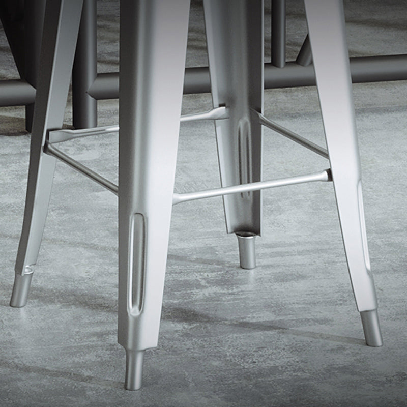 Industrial Silver Counter Stools Iron Wooden Bar Bristol Stools with Square Seat Clearhalo 'Bar Furniture' 'Bar Stools' 'bar_stools' 'furn' 'furn_bar_stools' 'furniture_bar_stools' 'Kitchen & Dining Furniture' 'kitchen&dining_furn' 'kitchen' 'kitchen_furn' Furniture' 4211127