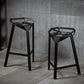 Black Iron Low Back Barstool Industrial Style Hollowed Out Design Tall Stool Clearhalo 'Bar Furniture' 'Bar Stools' 'bar_stools' 'furn' 'furn_bar_stools' 'furniture_bar_stools' 'Kitchen & Dining Furniture' 'kitchen&dining_furn' 'kitchen' 'kitchen_furn' Furniture' 4211130