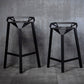 Black Iron Low Back Barstool Industrial Style Hollowed Out Design Tall Stool Clearhalo 'Bar Furniture' 'Bar Stools' 'bar_stools' 'furn' 'furn_bar_stools' 'furniture_bar_stools' 'Kitchen & Dining Furniture' 'kitchen&dining_furn' 'kitchen' 'kitchen_furn' Furniture' 4211137