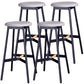Industrial Black Counter Stools Metal Wood Backless Bar Stools with Round Seat Light Gray 4 Piece Set Clearhalo 'Bar Furniture' 'Bar Stools' 'bar_stools' 'furn' 'furn_bar_stools' 'furniture_bar_stools' 'Kitchen & Dining Furniture' 'kitchen&dining_furn' 'kitchen' 'kitchen_furn' Furniture' 4211148