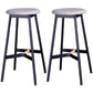 Industrial Black Counter Stools Metal Wood Backless Bar Stools with Round Seat Light Gray 2 Piece Set Clearhalo 'Bar Furniture' 'Bar Stools' 'bar_stools' 'furn' 'furn_bar_stools' 'furniture_bar_stools' 'Kitchen & Dining Furniture' 'kitchen&dining_furn' 'kitchen' 'kitchen_furn' Furniture' 4211151