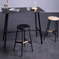 Industrial Black Counter Stools Metal Wood Backless Bar Stools with Round Seat Clearhalo 'Bar Furniture' 'Bar Stools' 'bar_stools' 'furn' 'furn_bar_stools' 'furniture_bar_stools' 'Kitchen & Dining Furniture' 'kitchen&dining_furn' 'kitchen' 'kitchen_furn' Furniture' 4211154