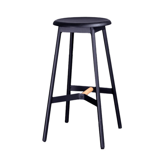 Industrial Black Counter Stools Metal Wood Backless Bar Stools with Round Seat Clearhalo 'Bar Furniture' 'Bar Stools' 'bar_stools' 'furn' 'furn_bar_stools' 'furniture_bar_stools' 'Kitchen & Dining Furniture' 'kitchen&dining_furn' 'kitchen' 'kitchen_furn' Furniture' 4211156