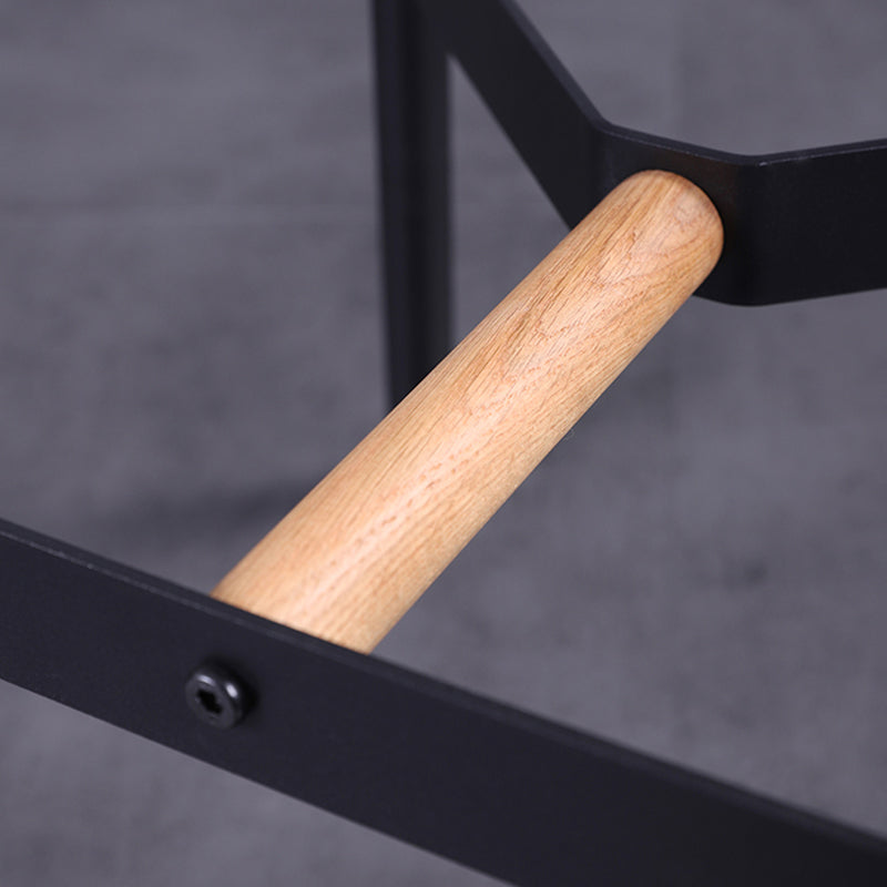 Industrial Black Counter Stools Metal Wood Backless Bar Stools with Round Seat Clearhalo 'Bar Furniture' 'Bar Stools' 'bar_stools' 'furn' 'furn_bar_stools' 'furniture_bar_stools' 'Kitchen & Dining Furniture' 'kitchen&dining_furn' 'kitchen' 'kitchen_furn' Furniture' 4211159