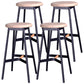 Industrial Black Counter Stools Metal Wood Backless Bar Stools with Round Seat Beige 4 Piece Set Clearhalo 'Bar Furniture' 'Bar Stools' 'bar_stools' 'furn' 'furn_bar_stools' 'furniture_bar_stools' 'Kitchen & Dining Furniture' 'kitchen&dining_furn' 'kitchen' 'kitchen_furn' Furniture' 4211160