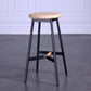 Industrial Black Counter Stools Metal Wood Backless Bar Stools with Round Seat Beige 1 Piece Clearhalo 'Bar Furniture' 'Bar Stools' 'bar_stools' 'furn' 'furn_bar_stools' 'furniture_bar_stools' 'Kitchen & Dining Furniture' 'kitchen&dining_furn' 'kitchen' 'kitchen_furn' Furniture' 4211162