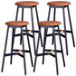 Industrial Black Counter Stools Metal Wood Backless Bar Stools with Round Seat Brown 4 Piece Set Clearhalo 'Bar Furniture' 'Bar Stools' 'bar_stools' 'furn' 'furn_bar_stools' 'furniture_bar_stools' 'Kitchen & Dining Furniture' 'kitchen&dining_furn' 'kitchen' 'kitchen_furn' Furniture' 4211166