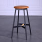Industrial Black Counter Stools Metal Wood Backless Bar Stools with Round Seat Brown 1 Piece Clearhalo 'Bar Furniture' 'Bar Stools' 'bar_stools' 'furn' 'furn_bar_stools' 'furniture_bar_stools' 'Kitchen & Dining Furniture' 'kitchen&dining_furn' 'kitchen' 'kitchen_furn' Furniture' 4211167