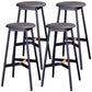 Industrial Black Counter Stools Metal Wood Backless Bar Stools with Round Seat Grey 4 Piece Set Clearhalo 'Bar Furniture' 'Bar Stools' 'bar_stools' 'furn' 'furn_bar_stools' 'furniture_bar_stools' 'Kitchen & Dining Furniture' 'kitchen&dining_furn' 'kitchen' 'kitchen_furn' Furniture' 4211169