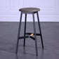 Industrial Black Counter Stools Metal Wood Backless Bar Stools with Round Seat Grey 1 Piece Clearhalo 'Bar Furniture' 'Bar Stools' 'bar_stools' 'furn' 'furn_bar_stools' 'furniture_bar_stools' 'Kitchen & Dining Furniture' 'kitchen&dining_furn' 'kitchen' 'kitchen_furn' Furniture' 4211170