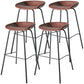 Industrial Iron Distressed Quilted Barstool Indoor Tall Stool with Leather Seat Dark Red 4 Piece Set Clearhalo 'Bar Furniture' 'Bar Stools' 'bar_stools' 'furn' 'furn_bar_stools' 'furniture_bar_stools' 'Kitchen & Dining Furniture' 'kitchen&dining_furn' 'kitchen' 'kitchen_furn' Furniture' 4211174