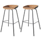 Industrial Iron Distressed Quilted Barstool Indoor Tall Stool with Leather Seat Brown 2 Piece Set Clearhalo 'Bar Furniture' 'Bar Stools' 'bar_stools' 'furn' 'furn_bar_stools' 'furniture_bar_stools' 'Kitchen & Dining Furniture' 'kitchen&dining_furn' 'kitchen' 'kitchen_furn' Furniture' 4211190