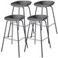 Industrial Iron Distressed Quilted Barstool Indoor Tall Stool with Leather Seat Dark Gray 4 Piece Set Clearhalo 'Bar Furniture' 'Bar Stools' 'bar_stools' 'furn' 'furn_bar_stools' 'furniture_bar_stools' 'Kitchen & Dining Furniture' 'kitchen&dining_furn' 'kitchen' 'kitchen_furn' Furniture' 4211192