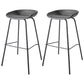 Industrial Iron Distressed Quilted Barstool Indoor Tall Stool with Leather Seat Dark Gray 2 Piece Set Clearhalo 'Bar Furniture' 'Bar Stools' 'bar_stools' 'furn' 'furn_bar_stools' 'furniture_bar_stools' 'Kitchen & Dining Furniture' 'kitchen&dining_furn' 'kitchen' 'kitchen_furn' Furniture' 4211196