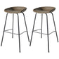 Industrial Iron Distressed Quilted Barstool Indoor Tall Stool with Leather Seat Dark Coffee 2 Piece Set Clearhalo 'Bar Furniture' 'Bar Stools' 'bar_stools' 'furn' 'furn_bar_stools' 'furniture_bar_stools' 'Kitchen & Dining Furniture' 'kitchen&dining_furn' 'kitchen' 'kitchen_furn' Furniture' 4211199