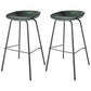 Industrial Iron Distressed Quilted Barstool Indoor Tall Stool with Leather Seat Blackish Green 2 Piece Set Clearhalo 'Bar Furniture' 'Bar Stools' 'bar_stools' 'furn' 'furn_bar_stools' 'furniture_bar_stools' 'Kitchen & Dining Furniture' 'kitchen&dining_furn' 'kitchen' 'kitchen_furn' Furniture' 4211202