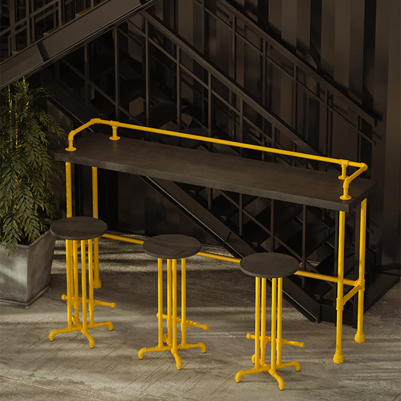 Industrial Yellow Counter Stools Iron Wooden Bar Stools with Footrest (Set of 2) Clearhalo 'Bar Furniture' 'Bar Stools' 'bar_stools' 'furn' 'furn_bar_stools' 'furniture_bar_stools' 'Kitchen & Dining Furniture' 'kitchen&dining_furn' 'kitchen' 'kitchen_furn' Furniture' 4211205