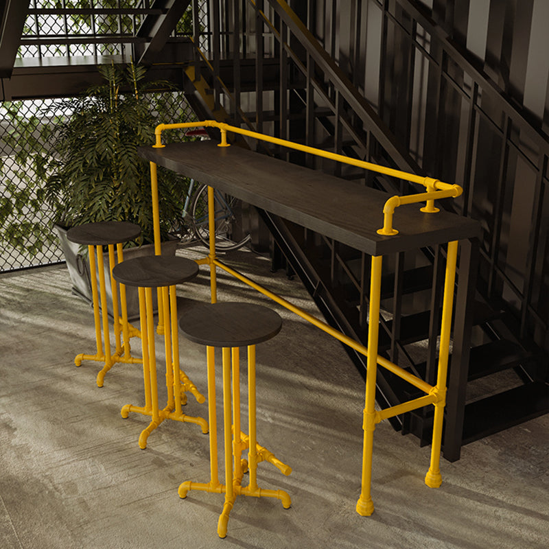 Industrial Yellow Counter Stools Iron Wooden Bar Stools with Footrest (Set of 2) Clearhalo 'Bar Furniture' 'Bar Stools' 'bar_stools' 'furn' 'furn_bar_stools' 'furniture_bar_stools' 'Kitchen & Dining Furniture' 'kitchen&dining_furn' 'kitchen' 'kitchen_furn' Furniture' 4211209