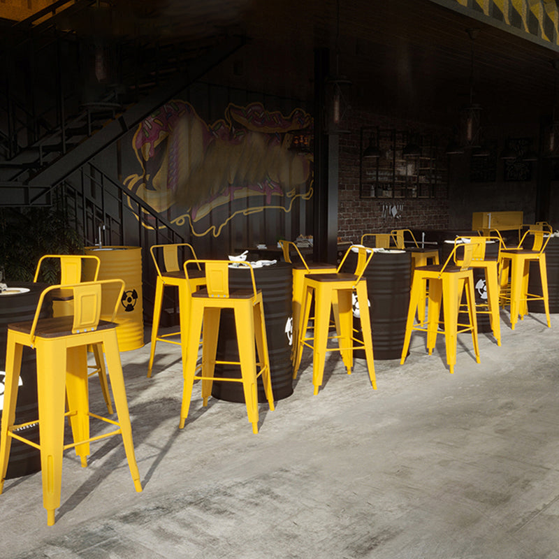 Industrial Yellow Counter Stools Iron Wooden Bar Bristol Stools with Low Back Clearhalo 'Bar Furniture' 'Bar Stools' 'bar_stools' 'furn' 'furn_bar_stools' 'furniture_bar_stools' 'Kitchen & Dining Furniture' 'kitchen&dining_furn' 'kitchen' 'kitchen_furn' Furniture' 4211219